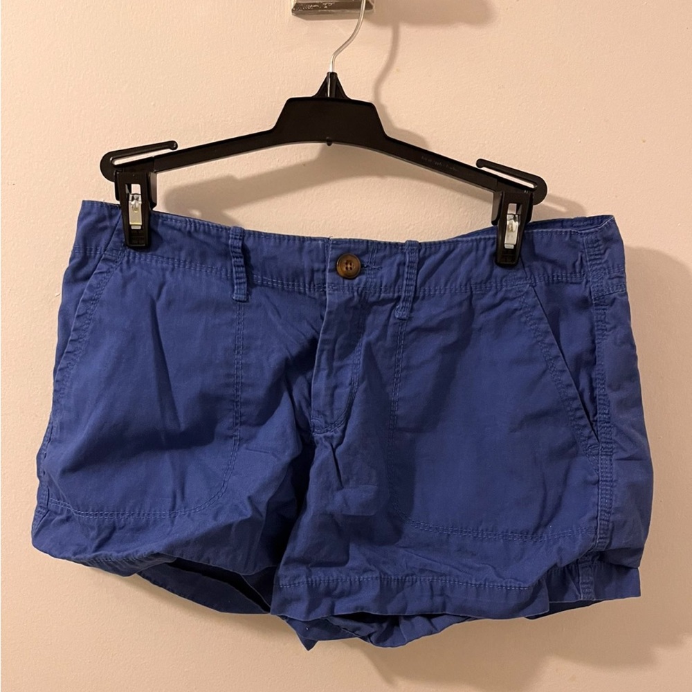 Blue women’s shorts with pockets
